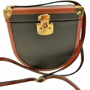 Bottega Veneta Vintage Black and Brown Leather Crossbody Handbag Shoulder Bag